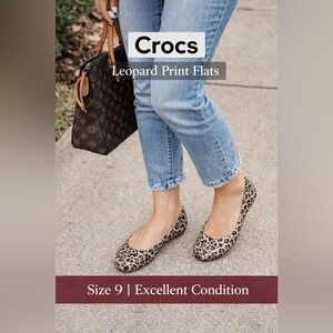 Crocs Leopard Print Slingback Flats- size 9
